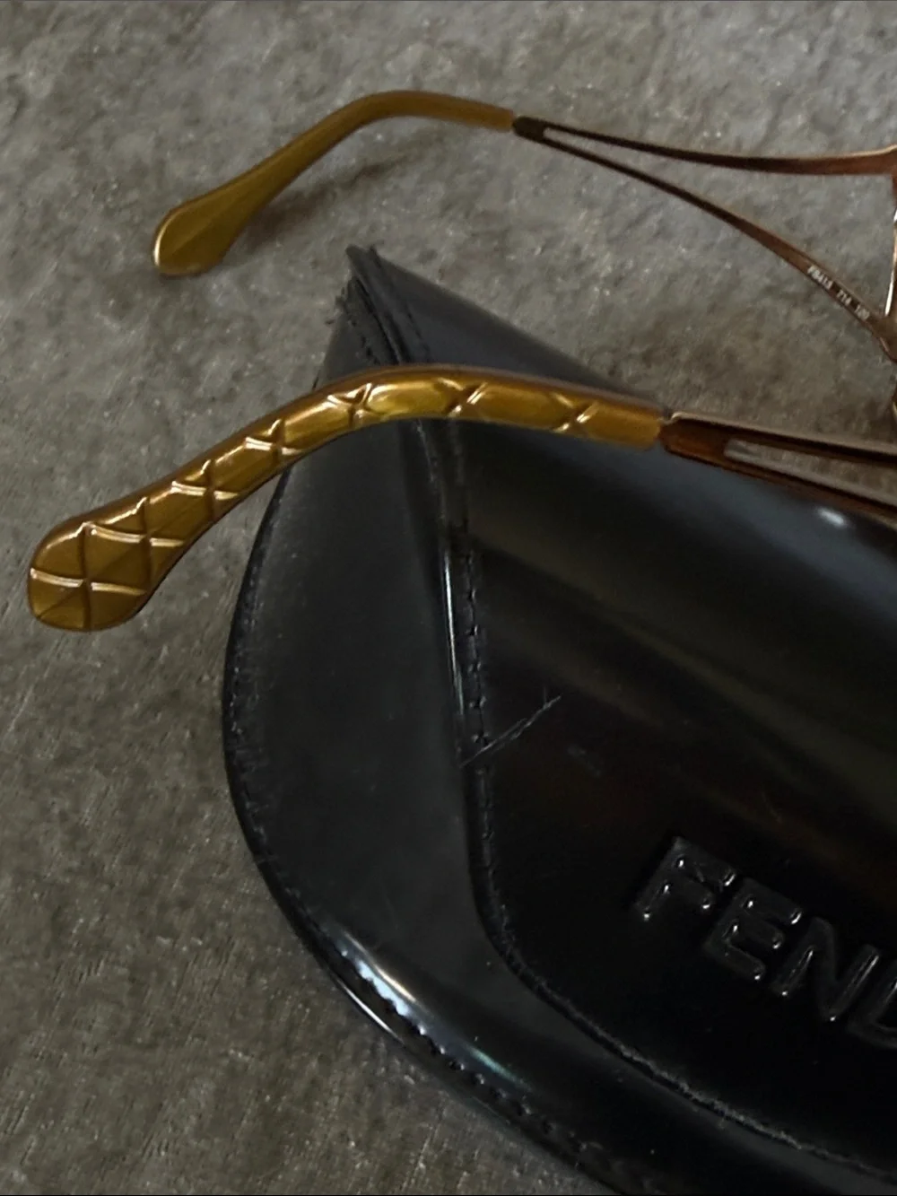 Fendi Brown Lensed Sunglasses with Gold-Tone Frame